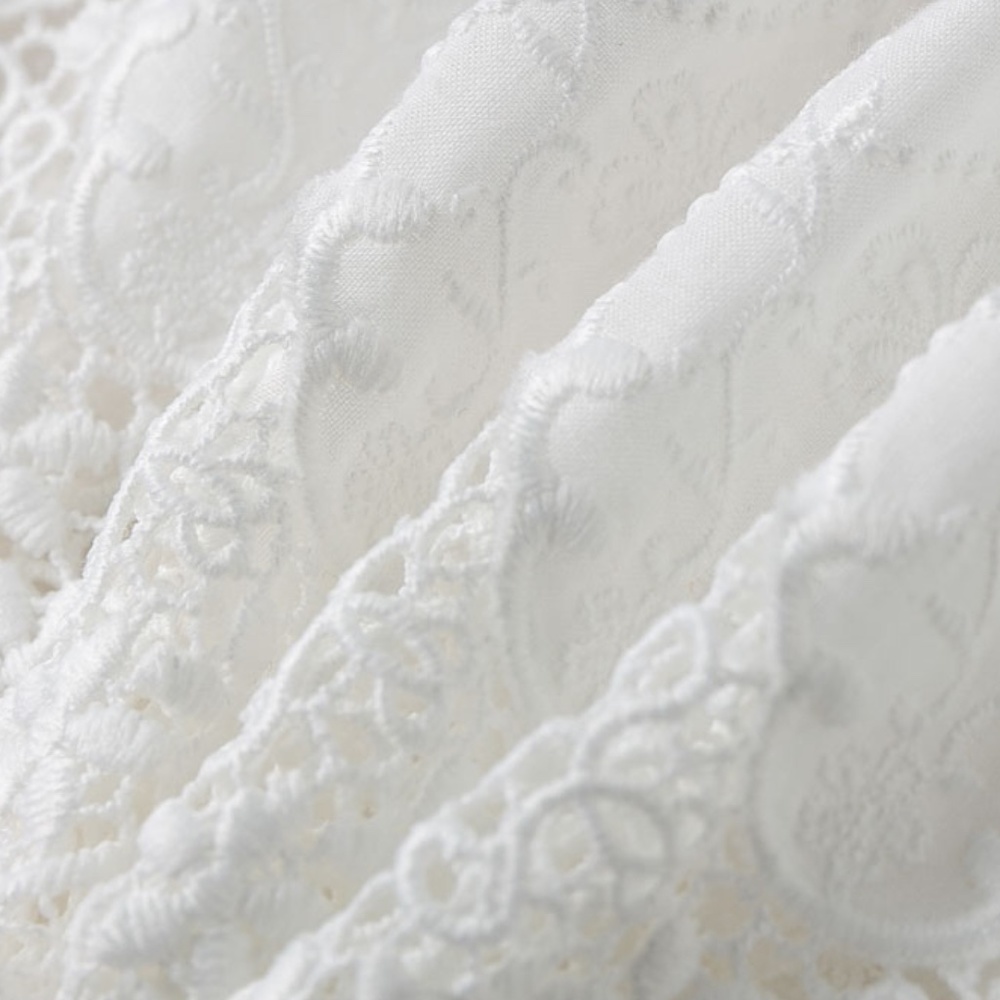 Lace Detailed Backless White Top - Picture 13 of 16
